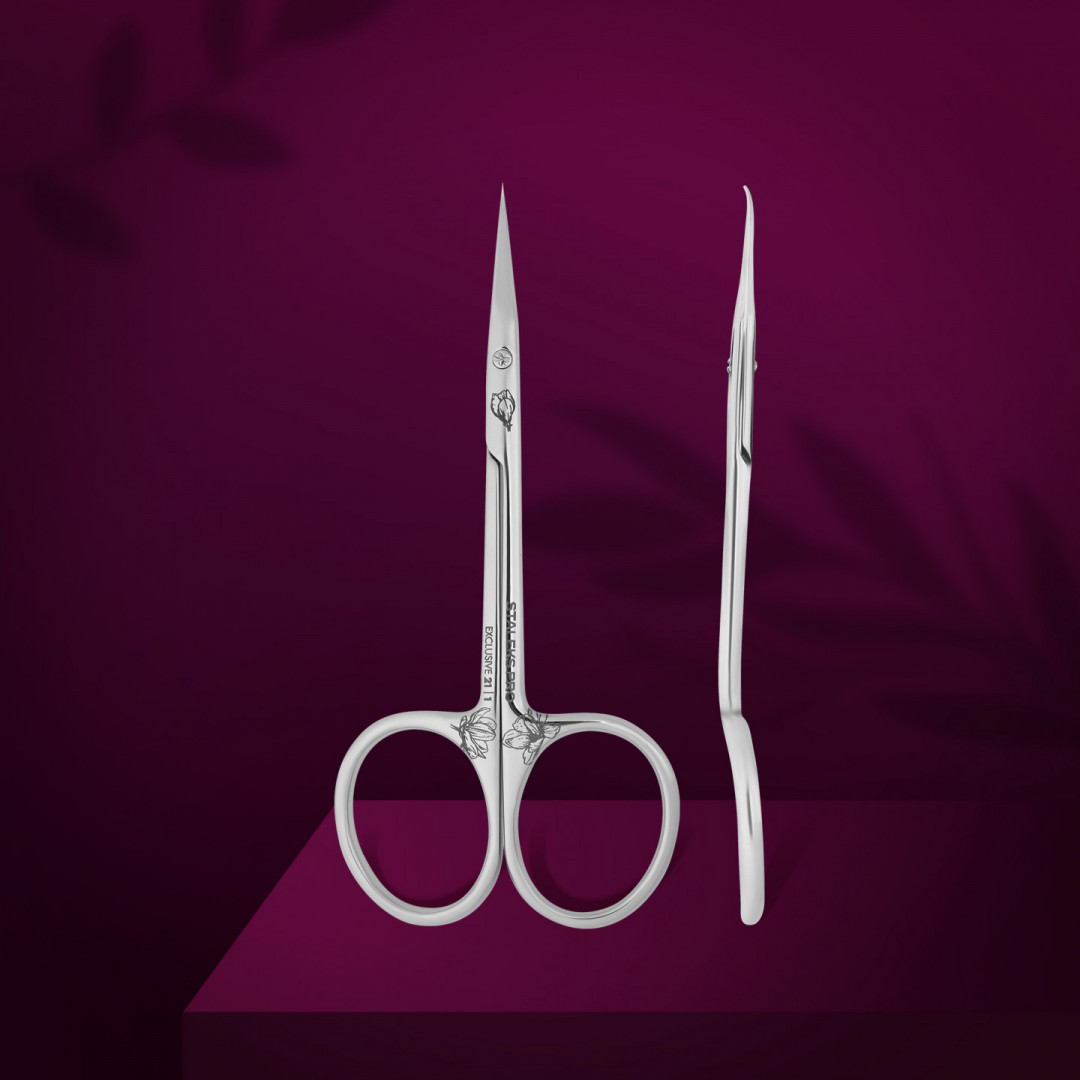 STALEKS PRO EXKLUSIVE SX-23/1 MAGNOLIA Professional cuticle scissors with hook